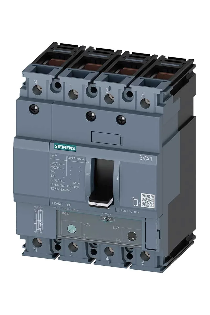 Siemens 3VA1112-4EF46-0AA0 36kA 125A 4 Kutuplu Kompakt Güç Şalteri