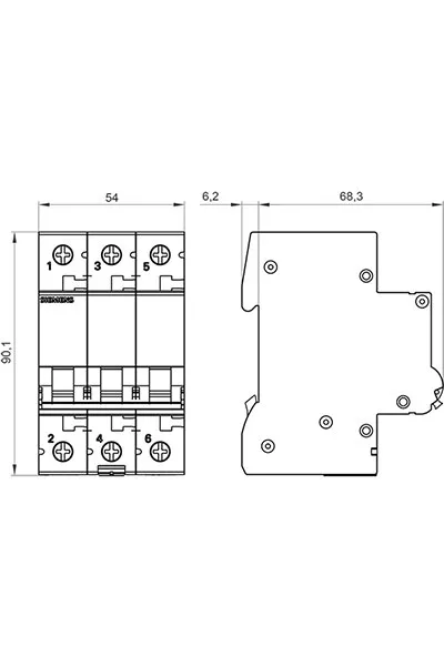 Siemens 5SL6340-7YA 3X40A 6KA 3F C Tipi Otomatik Sigorta 4001869525006 görsel 2