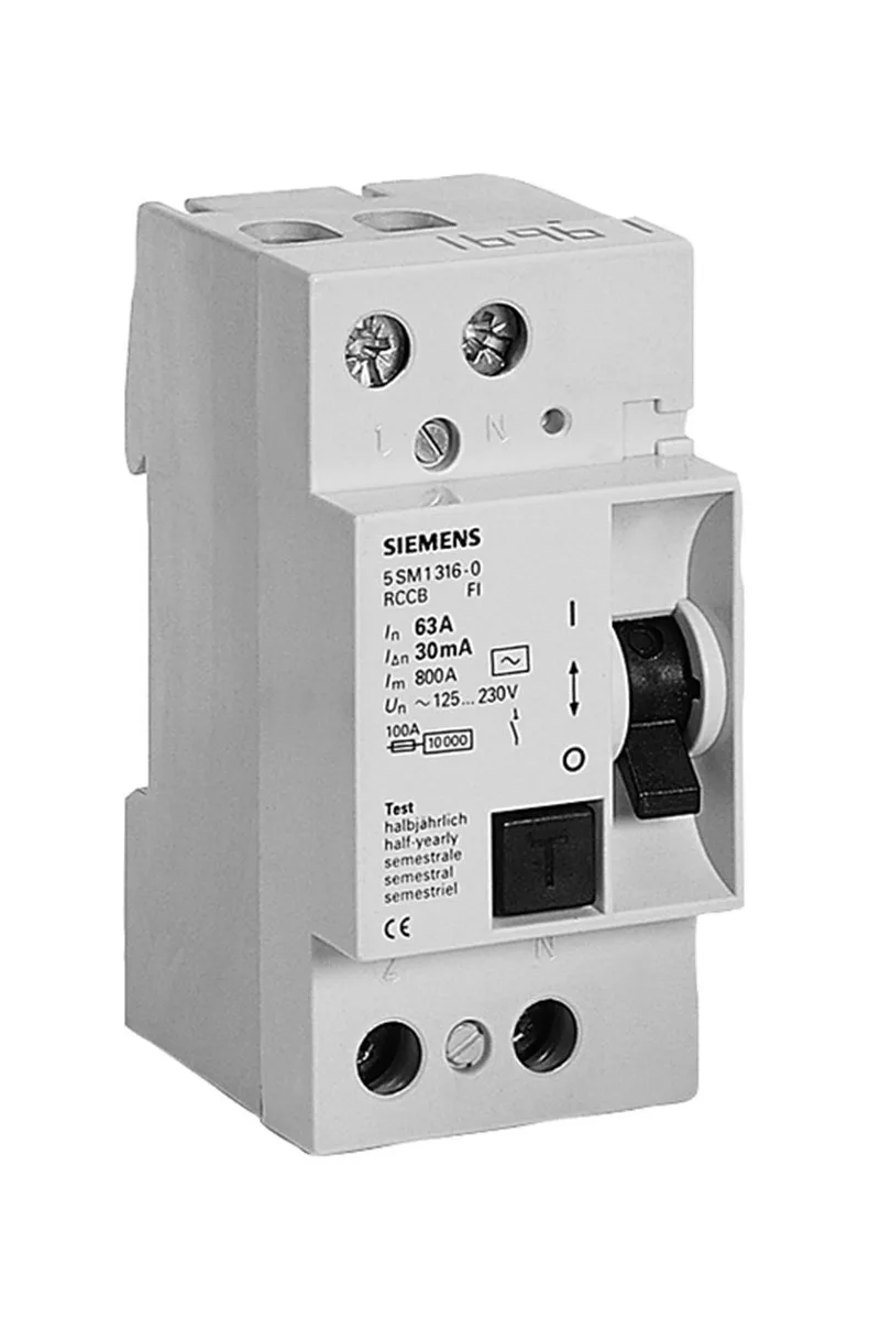 Siemens 5SM1316-0 1x63A 30mA 1F N 55mm Kaçak Akım Rölesi
