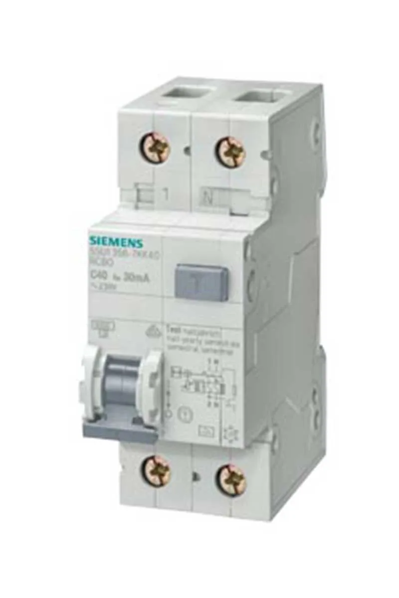 Siemens 5SU1353-1KK20 C 20A 4.5kA 240v 30mA Kaçak Akım Koruma Rölelı N Otomat