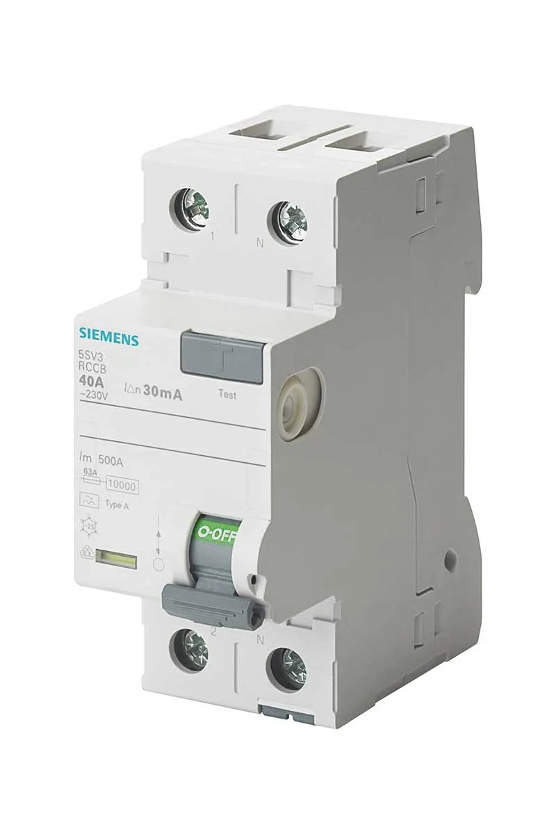 Siemens 5SV3312-6 25A 230V 30mA Faz+Nötr Kaçak Akım Koruma Rölesi