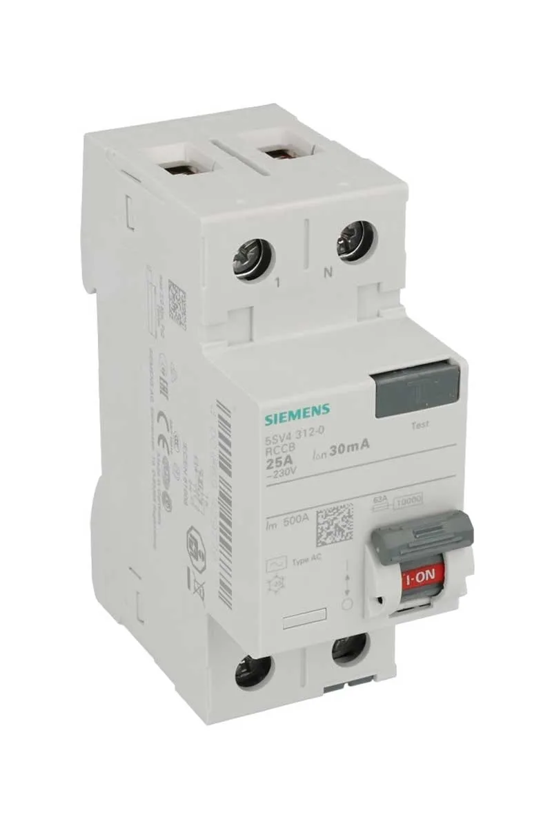 Siemens 5SV4312-0 1x25A 30 mA 1F N 70mm Kaçak Akım Rölesi görsel 2