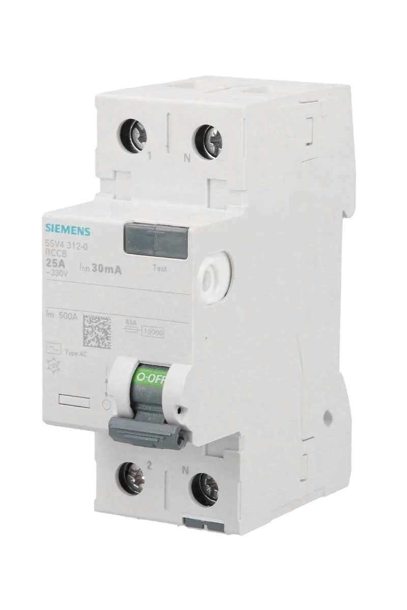 Siemens 5SV4312-0 1x25A 30 mA 1F N 70mm Kaçak Akım Rölesi