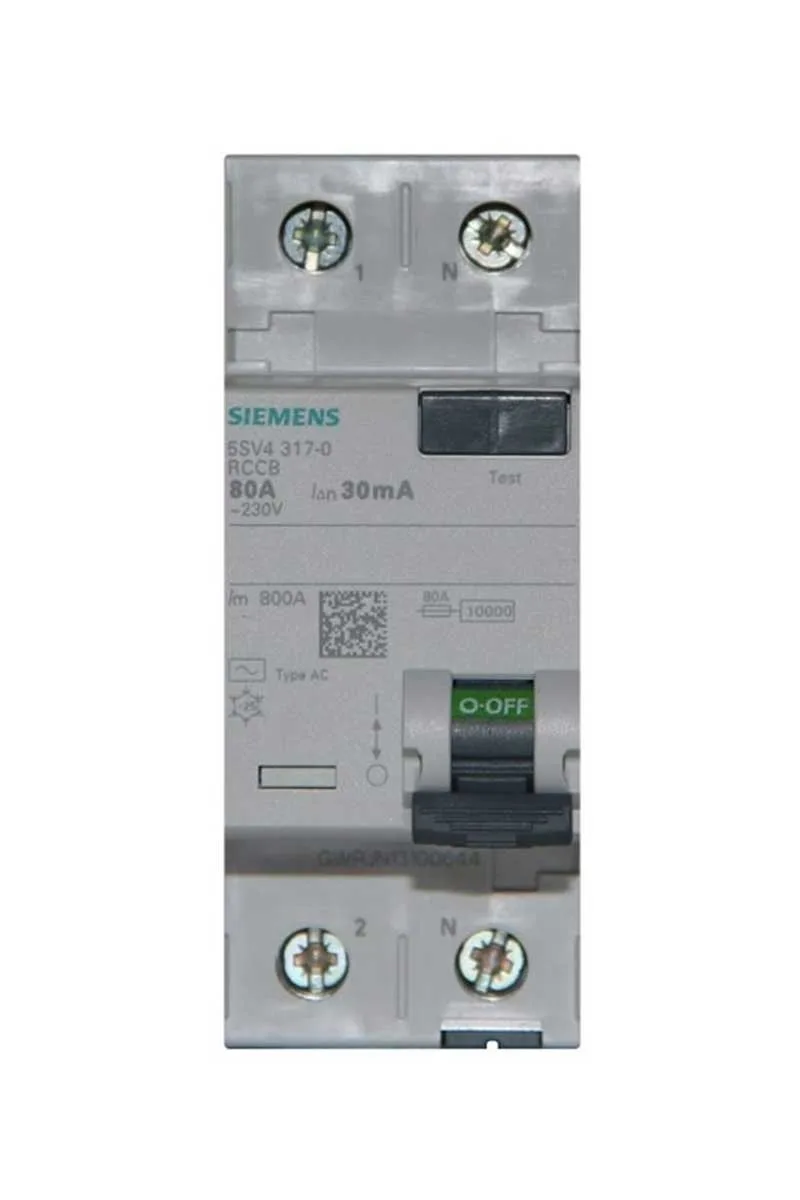 Siemens 5SV4317-0 1x80A 30mA Kaçak Akım Koruma Anahtarı