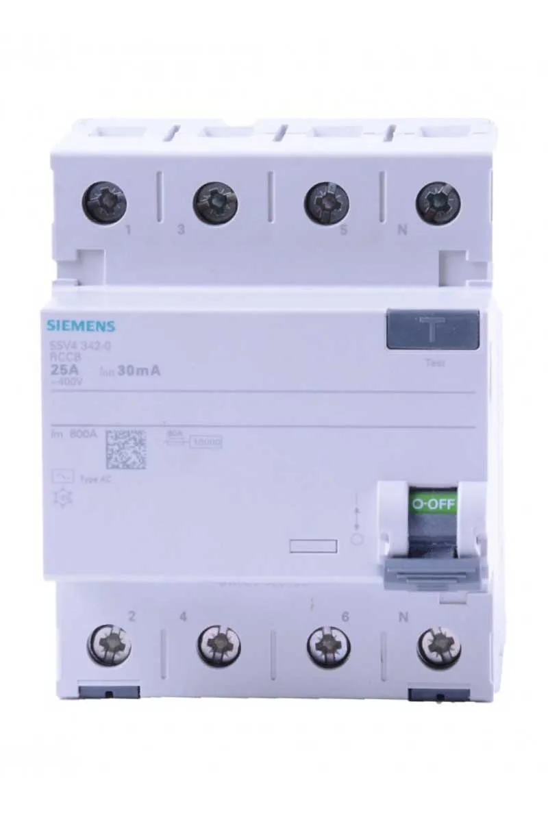 Siemens 5SV4342-0 3x25A 30 mA 3F N 70mm Kaçak Akım Rölesi
