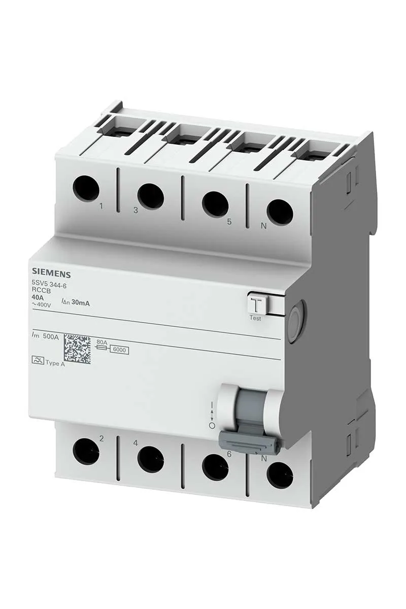 Siemens 5SV5644-6 40A 400V 300mA 3 Faz+Nötr Kaçak Akım Koruma Rölesi
