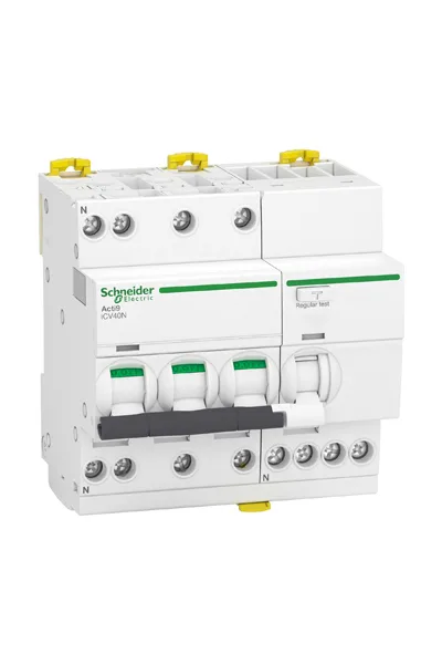 Schneider A9DE3732 ACTİ9 İCV40 3P+N 32A 6000A 30Ma AC Tipi Aşırı Akım Korumalı Kaçak Akım Kesici