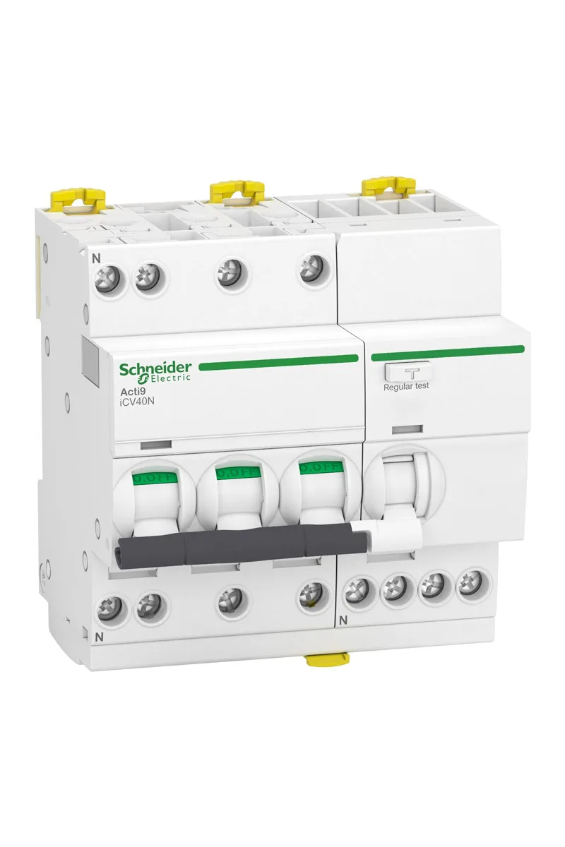Schneider A9DE7710 ACTİ9 İCV40 3P+N 10A 6000A 300Ma AC Tipi Aşırı Akım Korumalı Kaçak Akım Kesici