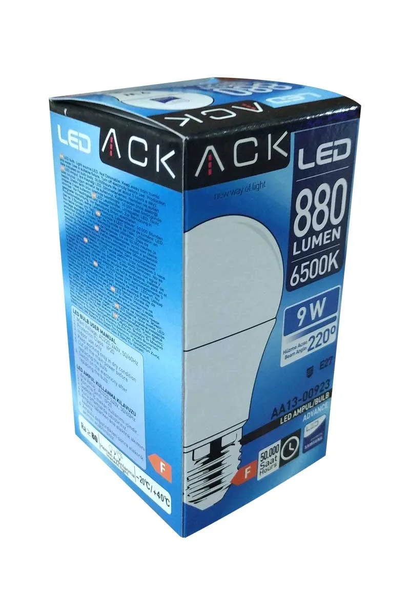 ACK AA13-00923 9W E27 6500K Beyaz Led A60 Ampul görsel 3