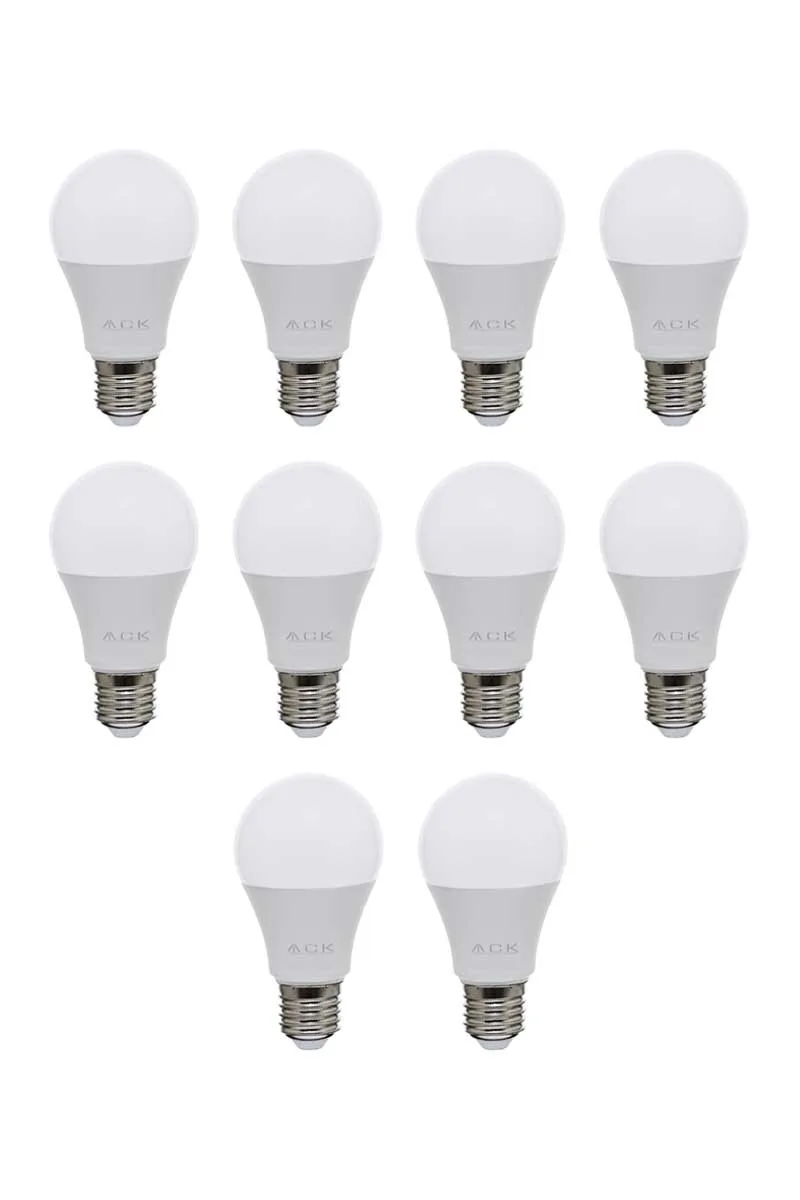 ACK AA14-20923 10 Adet 9W 12-24-48V E27 Ac/Dc 6500K Beyaz Smd Led Ampul görsel 3