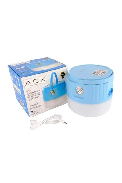 ACK A04-00130 7500K Mavi Kasa Şarjlı Kamp Lambası görsel 4