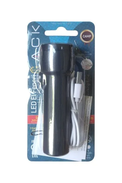 ACK Led Fener 1W Siyah Gövde 30Cm Mikro Usb Kablolu AC06-00231 görsel 5