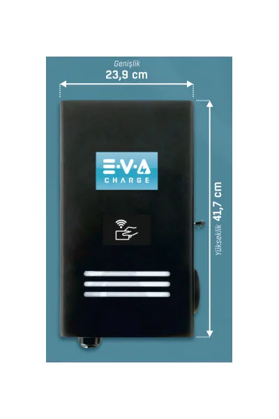 Evacharge 22KW Duvar Tip. Metal Araç Sarj Ünitesi Kilitli Soketli görsel 2