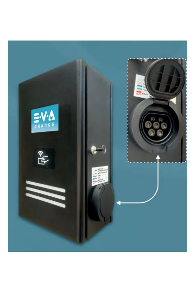 Evacharge 22KW Duvar Tip. Metal Araç Sarj Ünitesi Kilitli Soketli görsel 3