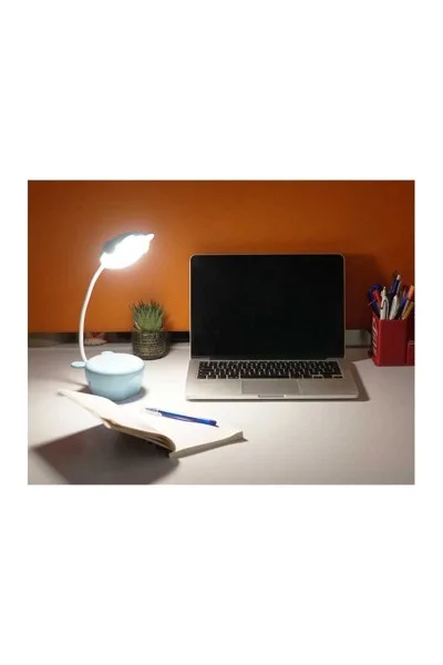ACK Şarjlı Dokunmatik Dimli Mavi Gövde  Led Masa Lambası 3W Ip20 AF11-10010 görsel 4