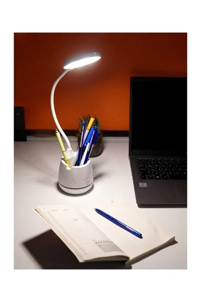 ACK Şarjlı Dokunmatik Dimli Beyaz Gövde Led Masa Lambası 2,5W Ip20 AF11-10014 görsel 2