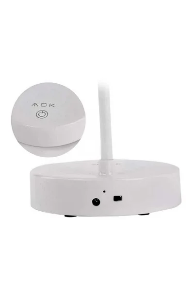 ACK Şarjlı Dokunmatik Dimli Beyaz Gövde Led Masa Lambası 2,5W Ip20 AF11-10015 görsel 4