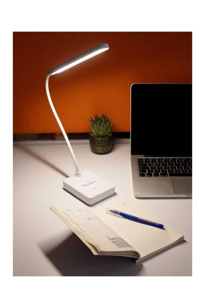 ACK Şarjlı Dokunmatik Dimli Beyaz Gövde Led Masa Lambası 2,5W Ip20 AF11-10016 görsel 2