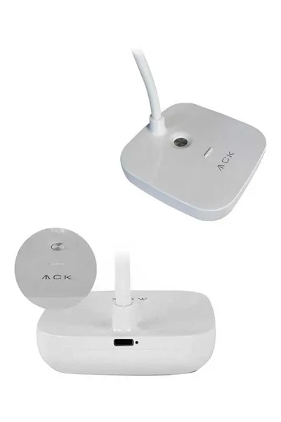 ACK Şarjlı Dokunmatik Dimli Beyaz Gövde Led Masa Lambası 3W Ip20 AF11-10017 görsel 4