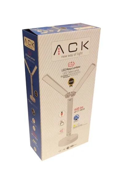 ACK Şarjlı Dokunmatik Dimli Beyaz Gövde Led Masa Lambası 5W Ip20 AF11-10018 görsel 5