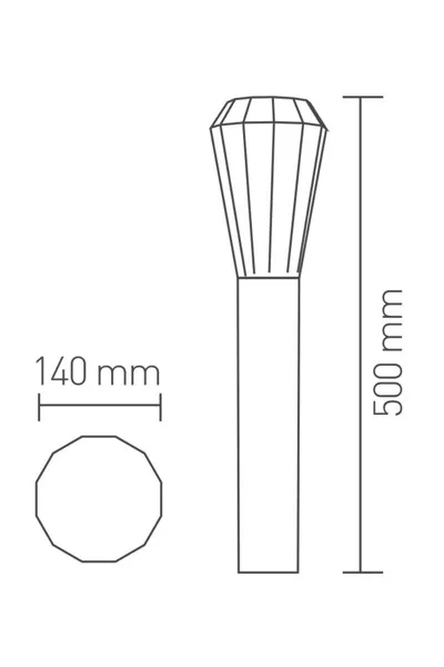 ACK Alumınyum Gövde E27 Ip44 Max.23W Bahçe Armatürü (140*140*500Mm) AG36-00142 görsel 2