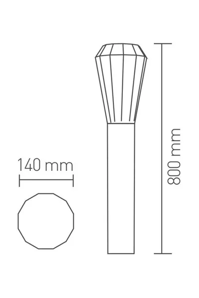 ACK Alumınyum Gövde E27 Ip44 Max.23W Bahçe Armatürü (140*140*800Mm) AG36-00162 görsel 2