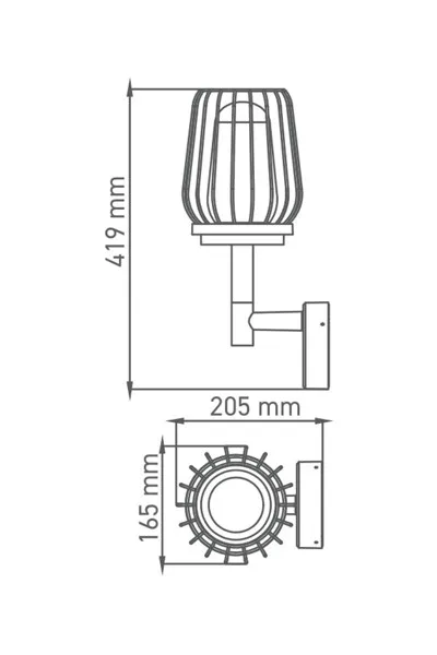 ACK Bahçe Armatürü Gordion  E27 Max 60W 419Mm AG36-00602 görsel 2