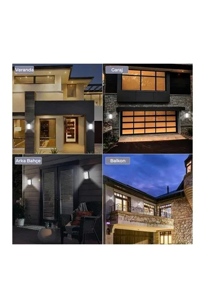 Ack Ag60-04851 127mmx105mmx179mm Dımlı Ip54 Sıyah Solar Led Duvar Aplıgı görsel 4