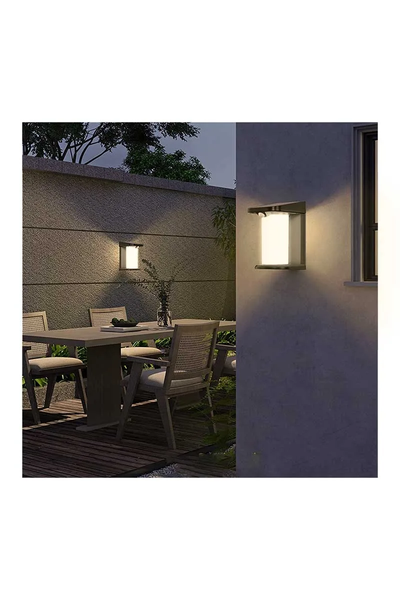 Ack Ag60-04851 127mmx105mmx179mm Dımlı Ip54 Sıyah Solar Led Duvar Aplıgı görsel 5