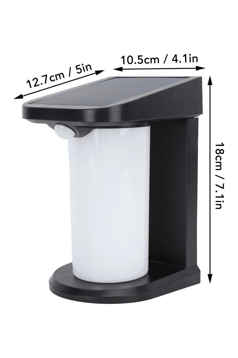 Ack Ag60-04851 127mmx105mmx179mm Dımlı Ip54 Sıyah Solar Led Duvar Aplıgı görsel 6