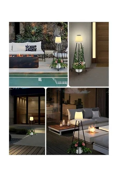 ACK Solar Led Ayaklı Aplik Siyah Ip54 457Mmx457Mmx107Mm AG60-06851 görsel 4