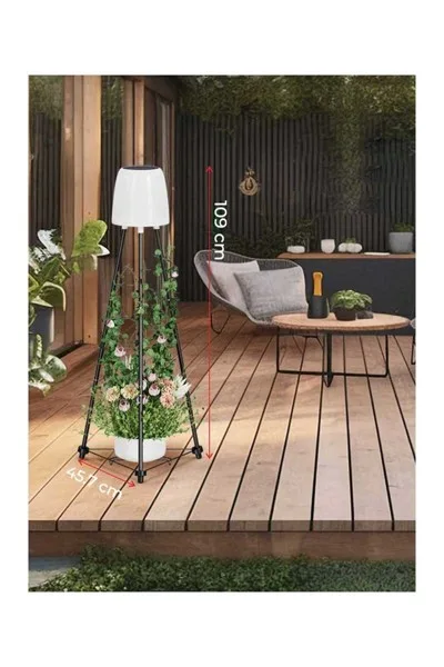 ACK Solar Led Ayaklı Aplik Siyah Ip54 457Mmx457Mmx107Mm AG60-06851 görsel 5