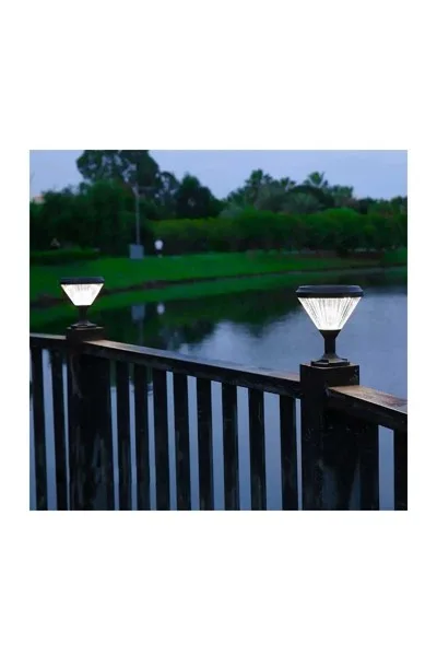 ACK AG60-07831 6500K Beyaz Yuvarlak Solar Led Bahçe Armatürü görsel 3
