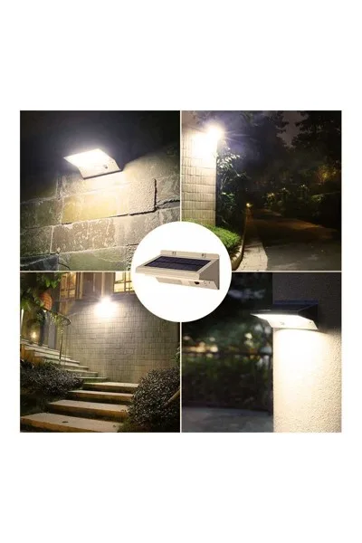 ACK Solar Duvar Apliği Hareket Sensörlü  Dimli  Ip54 Beyaz 164Mmx109Mmx84Mm AG60-07851 görsel 2