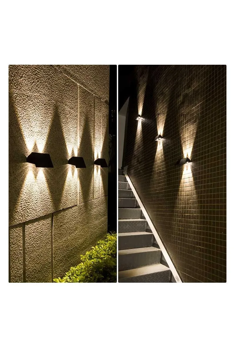 Ack Ag60-09801 142x73x80mm 3000k Cıft Yonlu Sıyah Govde Solar Led Bahce Armaturu görsel 2