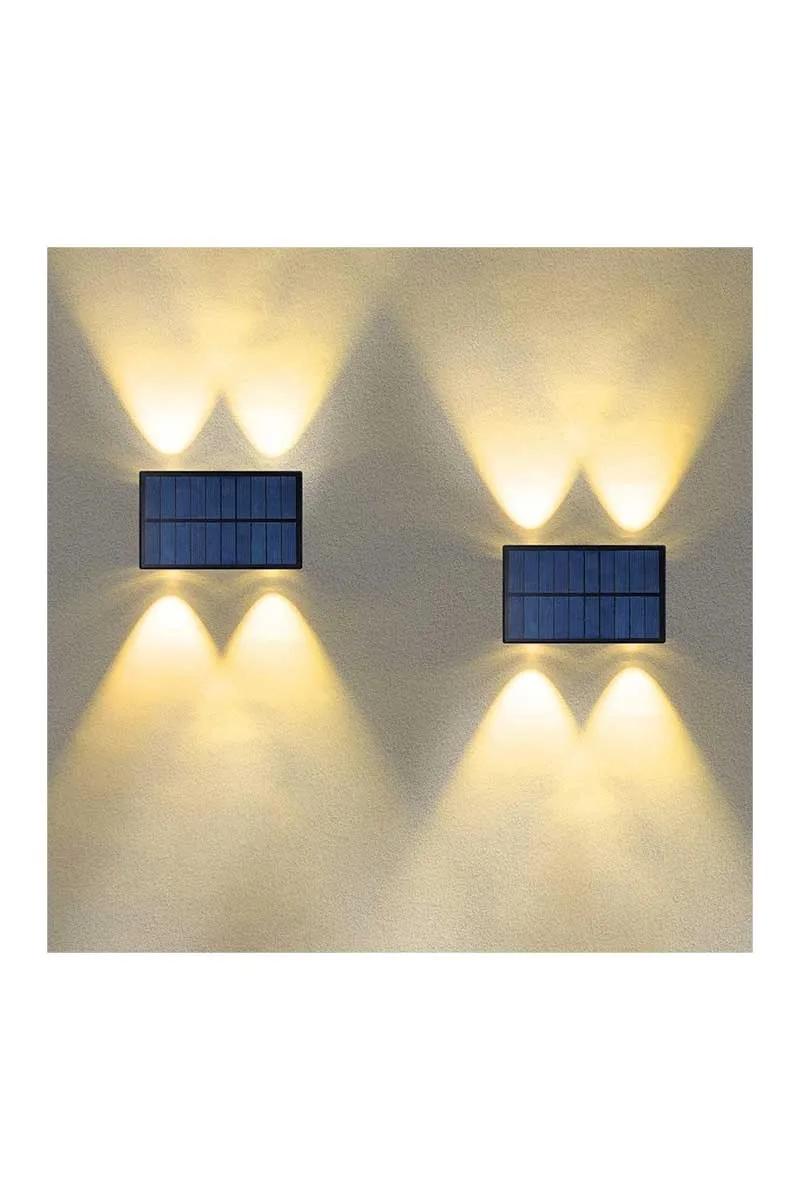 Ack Ag60-09801 142x73x80mm 3000k Cıft Yonlu Sıyah Govde Solar Led Bahce Armaturu görsel 3