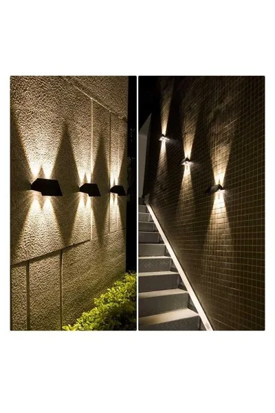Ack Ag60-09801 142x73x80mm 3000k Cıft Yonlu Sıyah Govde Solar Led Bahce Armaturu görsel 4