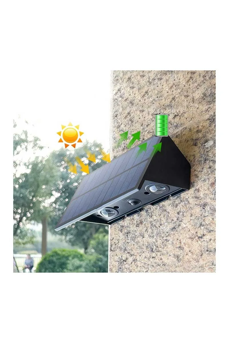 Ack Ag60-09801 142x73x80mm 3000k Cıft Yonlu Sıyah Govde Solar Led Bahce Armaturu görsel 5