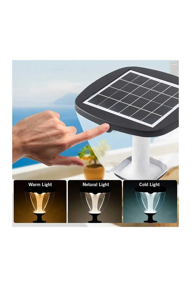 ACK AG60-09891 8W/h Ayarlanabilir Renk Solar Led Bahçe Armatürü görsel 3