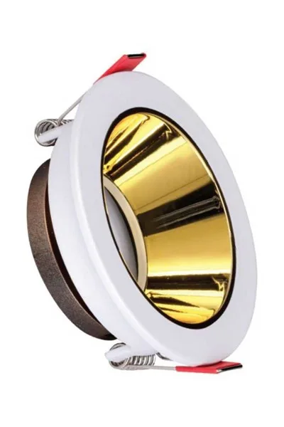 ACK Beyaz Yuvarlak Çerçeve / Gold Reflektör Sıva Altı Spotlıght AH03-07210