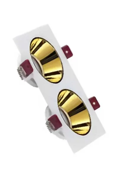 ACK Beyaz Çift Kare Çerçeve / Gold Reflektör Sıva Altı Spotlıght AH03-07310
