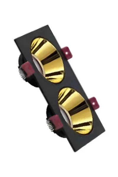 ACK Siyah Çift Kare Çerçeve / Gold Reflektör Sıva Altı Spotlıght AH03-07311