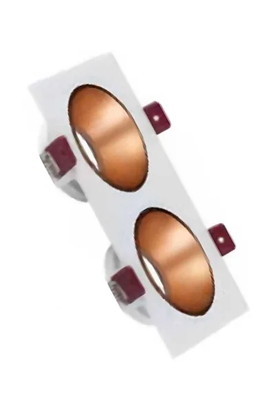 ACK  Beyaz Çift Kare Çerçeve / Sandy Rose Gold Reflektör Sıva Altı Spotlıght AH03-07320