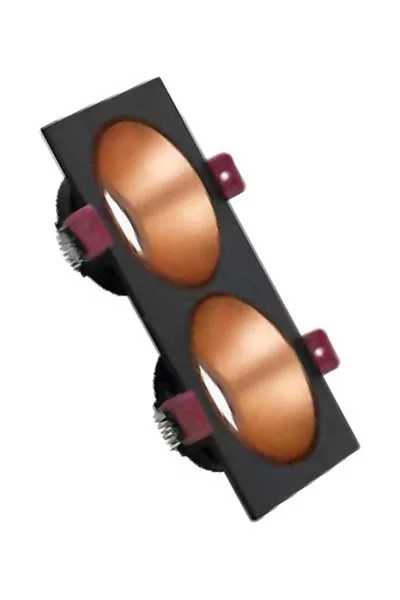 ACK Siyah Çift Kare Çerçeve / Sandy Rose Gold Reflektör Sıva Altı Spotlıght AH03-07321