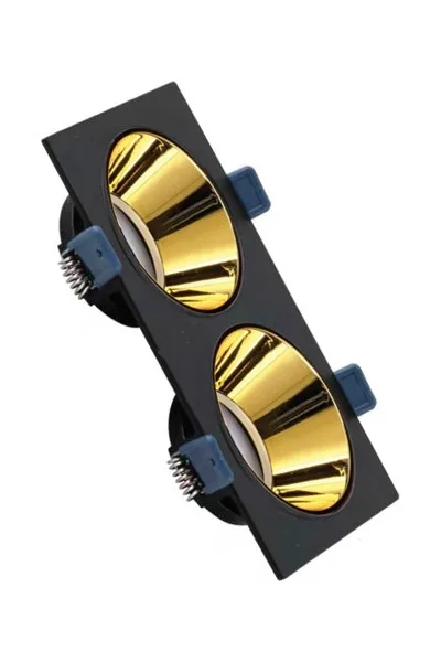 ACK Siyah Çift Kare Çerçeve / Rose Gold Reflektör Sıva Altı Spotlıght Metal Gövde AH03-08321