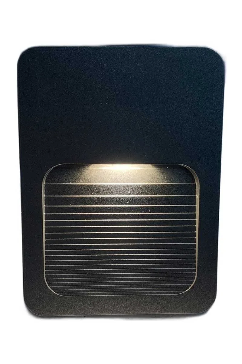 ACK AH07-01401 Avva 3000K Günışığı 2W Siyah Kasa Led Duvar Armatürü görsel 3