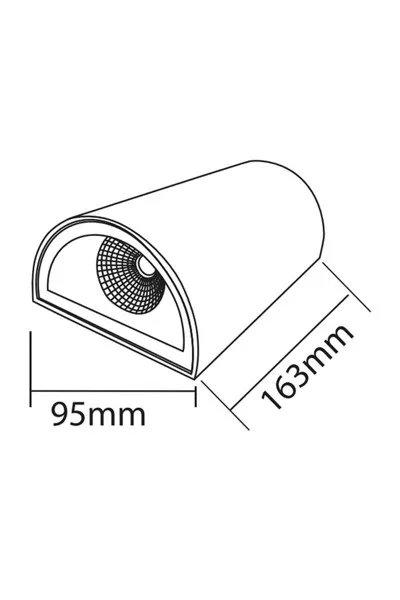 ACK Siyah Duvar Aplik /3000K/ 2*3W /Size:H163*L95*W56 AH07-07601 görsel 5