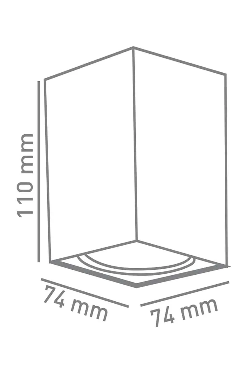ACK AH12-07557 Parlak Krom Reflektör Kare Bakır Kasa Sıva Üstü Dekoratif Armatür görsel 3