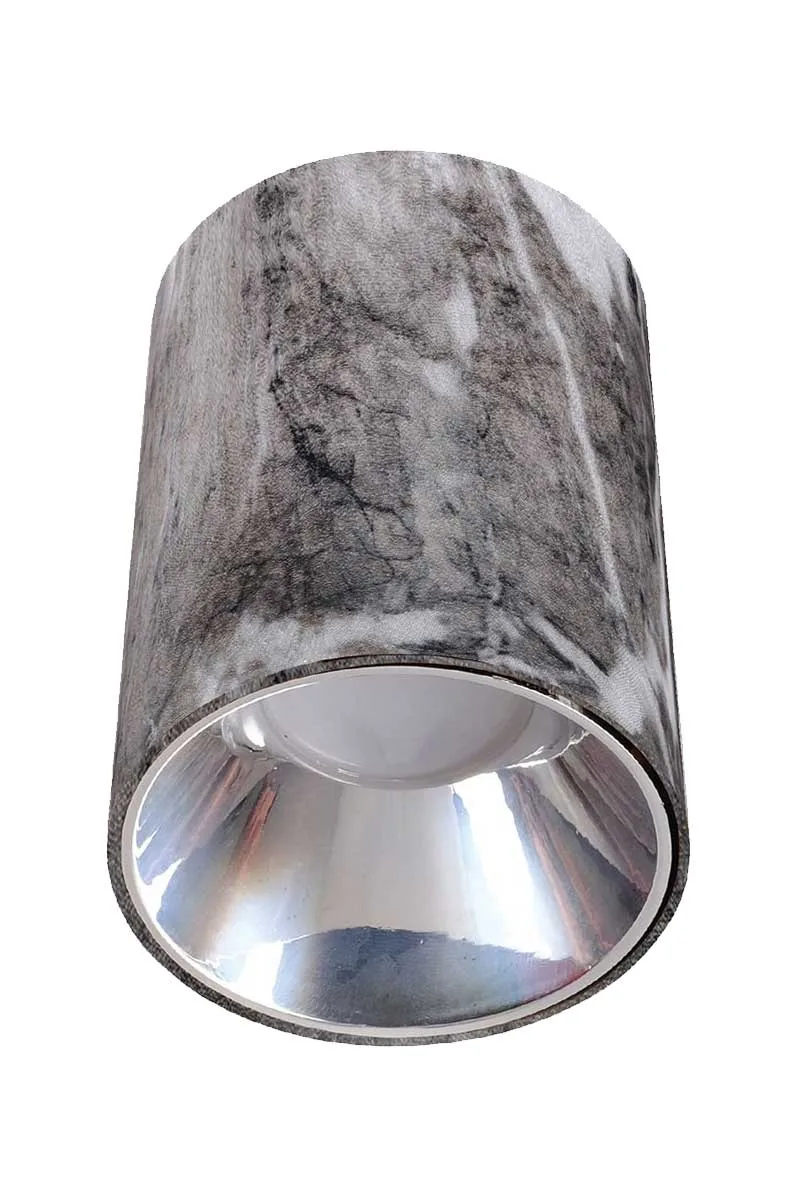 ACK AH12-08552 Parlak Krom Reflektör Gri Mermer Kasa Sıva Üstü Dekoratif Armatür