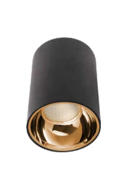 ACK Sıvaüstü Dekoratif Armatür Ø80Mmx110Mm Parlak Gül Reflektör Siyah Kasa AH12-08571
